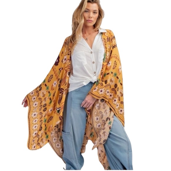 962:  EASEL NWT KIMONO MUSTARD (R2G) - Picture 2 of 2